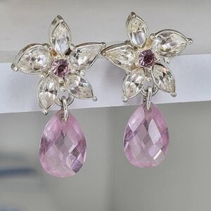 Swarovski Crystal Vintage Flower Drop Earrings